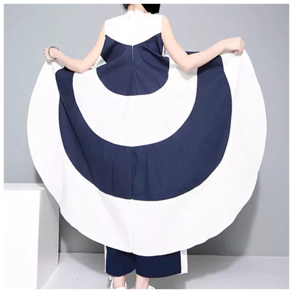 Blue Dramatic Asymmetrical Tail Top - Picture 3 of 8